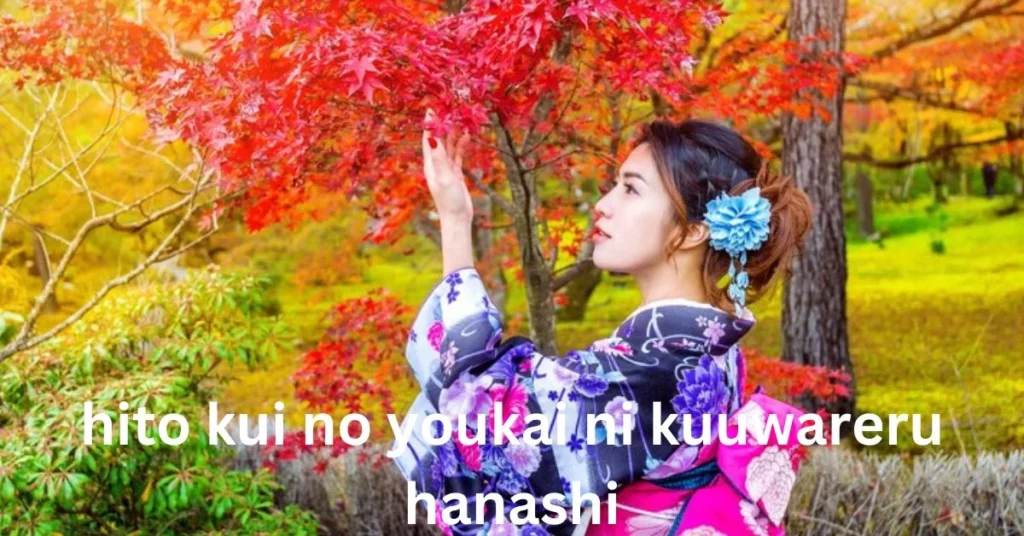 a person in a kimono touching a tree